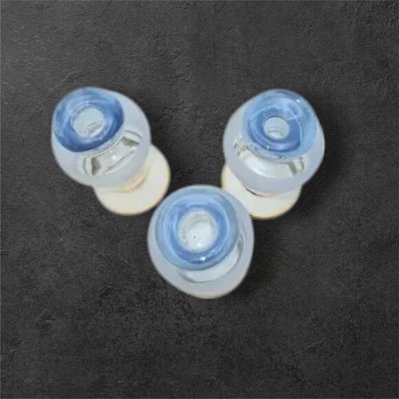 Vintage Bohemia Decanter Set with 6 Glasses Frosted Blue with Gold Gilt Trim - Picture 7 of 14